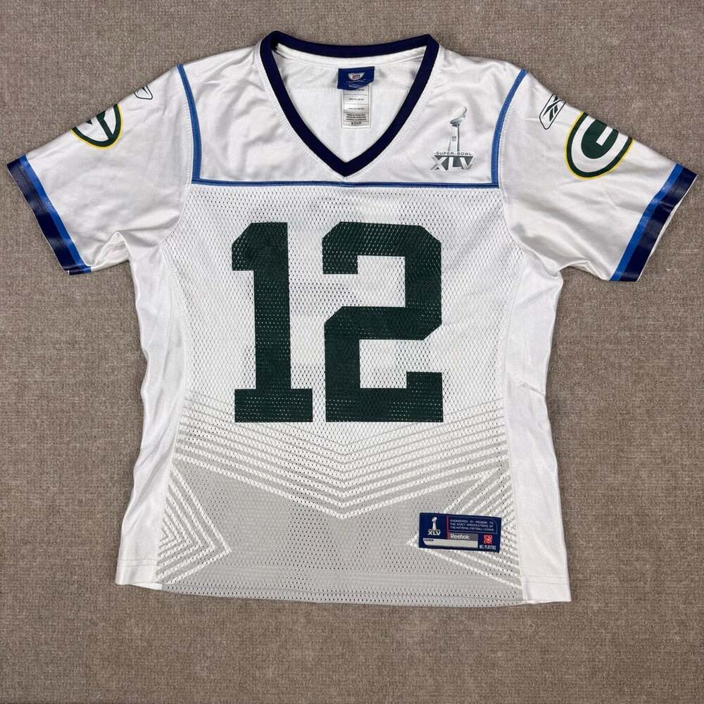 Reebok Green Bay Packers Aaron Rodgers Jersey Women’s Size S Super Bowl XLV